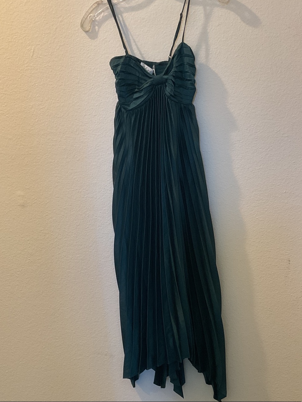 Petal & Pup Teal Pleated Spaghetti Strap Maxi Dress